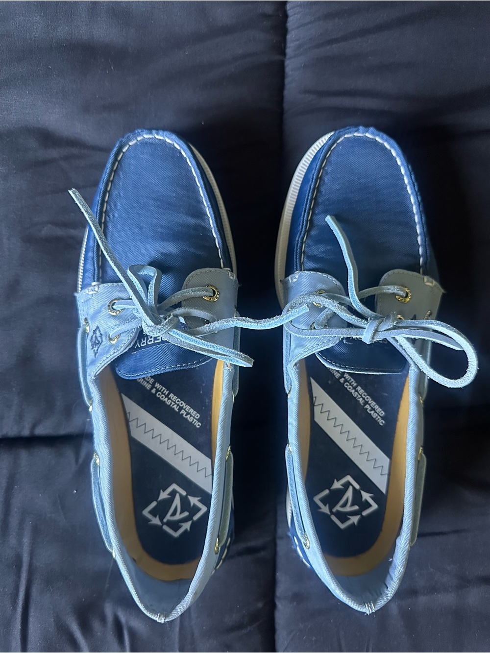 Sperry Light Blue Canvas 2-Tone Boat Shoes
